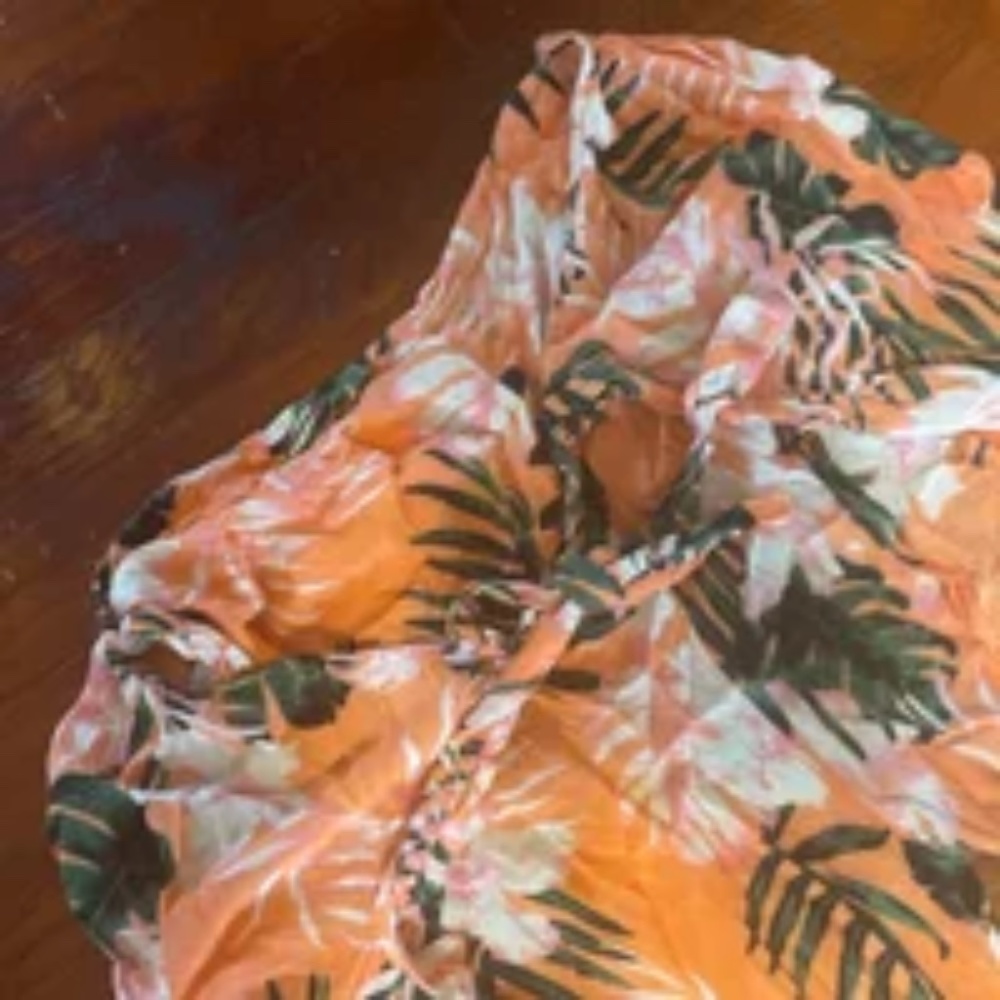 Peach Orange Wrap Pants - Picture 2 of 4